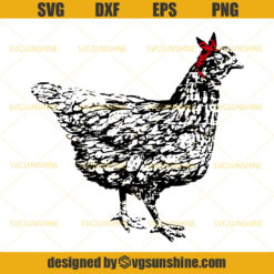 Chicken Hen Bandana SVG, Chicken SVG, Farm Animal SVG, Chicken Lover SVG, Farm SVG, Chicken Farm SVG, Country Girl SVG