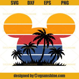 Mickey Head Summer Palm Tree Svg, Vacation Svg, Hello Summer Svg, Palm ...