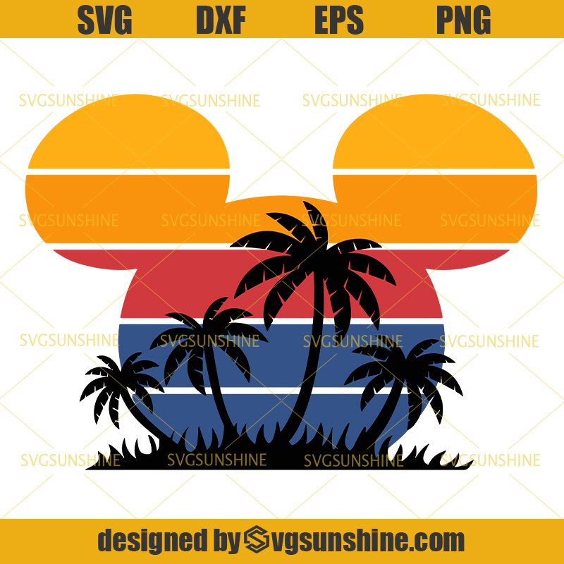 Download Mickey Head Summer Palm Tree Svg, Vacation Svg, Hello ...