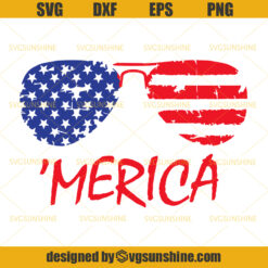 4Th Of July Merica Sunglasses Svg File, Distressed Fourth of July American USA Flag Svg Eps Dxf Cut File, America Patriotic SVG, Merica SVG