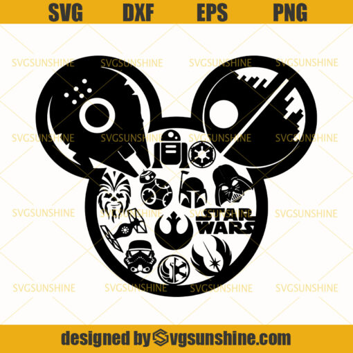 Star Wars Mickey Head SVG, Mickey SVG, Star Wars SVG