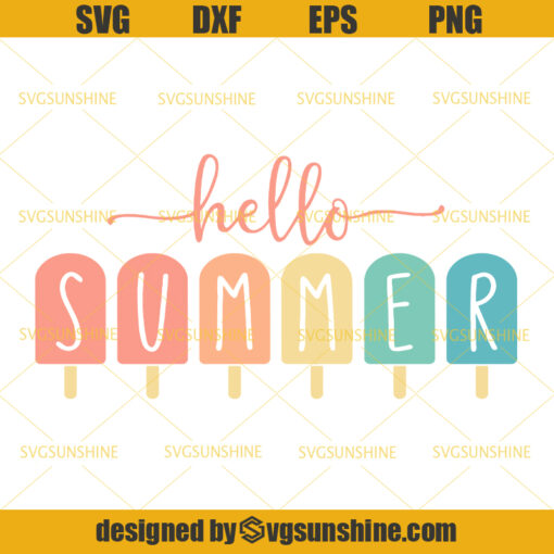 Hello Summer Svg, Hello Summer Popsicle Svg, Summer Svg, Popsicle Svg
