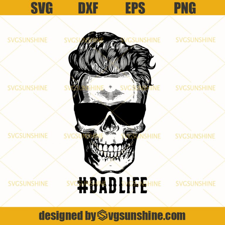 Download Dadlife SVG, Dad Life Male Skull With Glasses SVG, Dad SVG ...