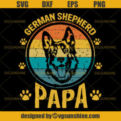 German Shepherd Papa Dog SVG, Cute Puppy Dog SVG