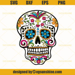 Sugar Skull SVG Cut File, Sugar Skull Vector PNG