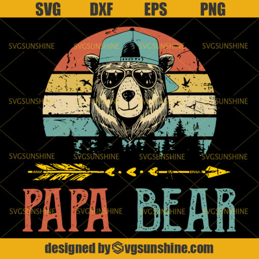 Papa Bear Vintage Svg, Papa Bear Svg, Dad Svg, Bear Svg, Fathers Day Svg