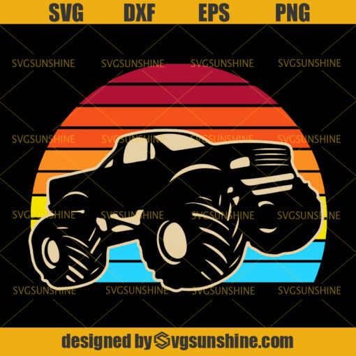 Retro Monster Truck SVG, Big Truck SVG, Motor Madness SVG