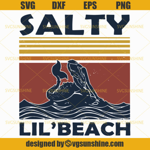 Salty Lil’ Beach Mermaid Svg, Starfish Svg, Mermaid Svg, Nautical Svg, Sea Svg, Ocean Svg, Beach Svg