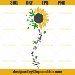 You Are My Sunshine with Pot Leaves SVG, Sunflower SVG, Marijuana SVG, Cannabis SVG, Weed SVG