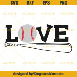 Love Baseball SVG, Baseball SVG DXF EPS PNG Cut File