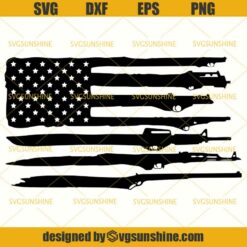 American Flag With Guns SVG, 2nd Amendment SVG, American Flag SVG, 4th Of July SVG