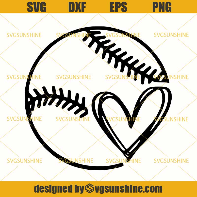 Download Baseball Heart SVG, Love Baseball SVG, Baseball SVG ...