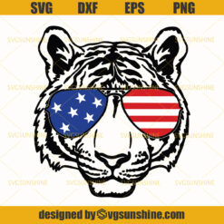 4Th Of July Tiger SVG, Funny Tiger SVG, Fourth of July Tiger SVG, USA Flag SVG, America Patriotic SVG