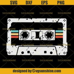 Cassette Tape SVG, Retro Cassette SVG, Tape Vintage SVG, Music SVG, 80’s SVG