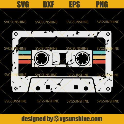 Cassette Tape SVG, Retro Cassette SVG, Tape Vintage SVG, Music SVG, 80’s SVG