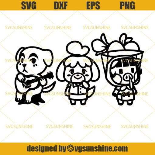 Slider, Isabelle and Daisy Mae Bundle SVG, Animal Crossing Cute SVG Digital Download