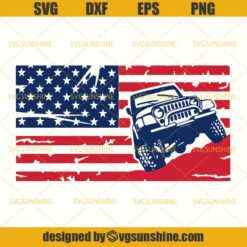 4th of July SVG, Jeep With American Flag SVG, Fourth of July SVG, Independence Day SVG
