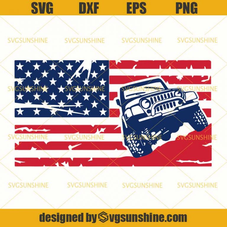 Download 4th of July SVG, Jeep With American Flag SVG, Fourth of ...