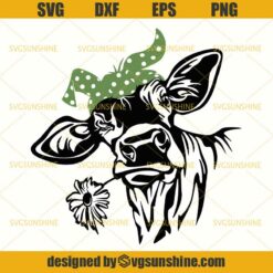 Cow With Bandana and Flower SVG Cow SVG Heifer SVG