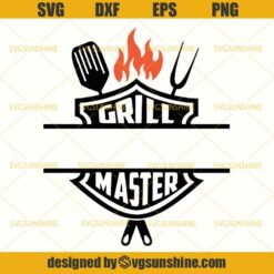 Grill Master Open Split SVG, BBQ Grill Barbecue Grilling SVG