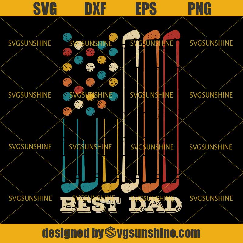 Download American Flag Golf SVG, Retro Best Dad SVG, 4th of July ...