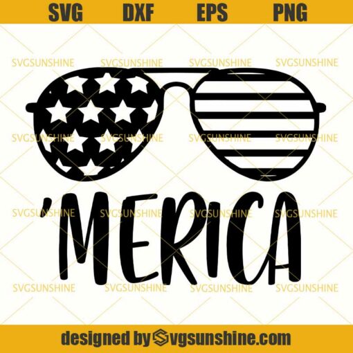 Flag Sunglasses SVG, Fourth of July SVG, 4th Of July SVG, American Flag SVG, Merica SVG, Independence Day SVG