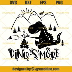 Dino S’More SVG, Dinosaur cute Camping Summer Camp S’mores SVG, Happy Camper SVG