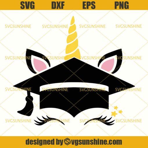 Graduation Unicorn SVG, Unicorn SVG, Unicorn Eyelashes SVG, Magical Unicorn SVG, School SVG