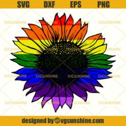 Pride Sunflower SVG, Sunflower SVG, Sunflower Cut File, LGBT Pride Sunflower SVG DXF EPS PNG