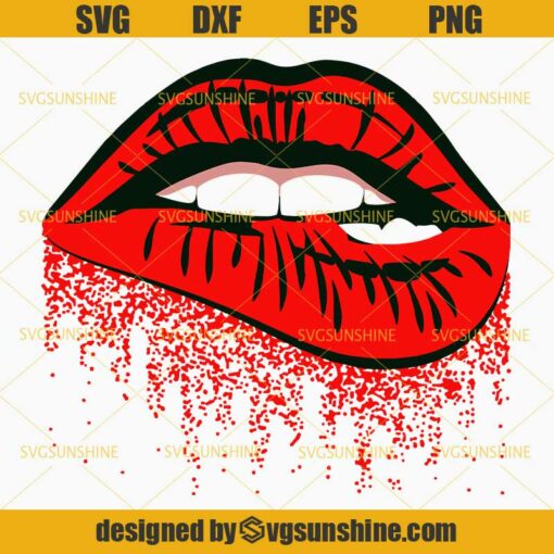 Red Dripping Lips Element SVG, Lips SVG, Dripping Lips SVG, Kiss Me SVG