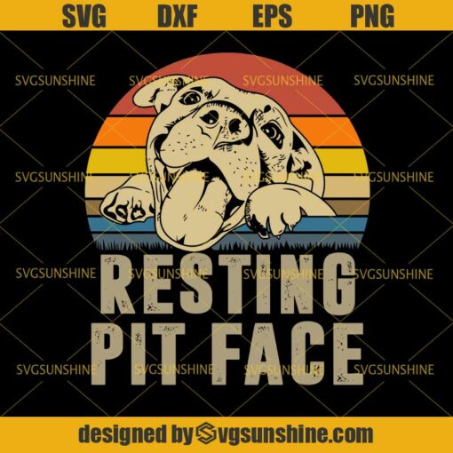 Resting Pit Face SVG, Pitbull SVG, Dog SVG DXF EPS PNG