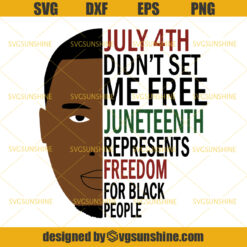 Juneteenth SVG, July 4th Didn’t Set Me Free Juneteenth Black Man SVG DXF PNG EPS
