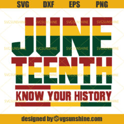 Juneteenth Know Your History SVG DXF PNG EPS