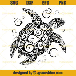 Turtle SVG, Sea Turtle SVG, Tribal Hawaii Mandala SVG