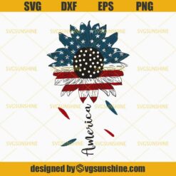American Flag Sunflower SVG, 4th of July SVG, America SVG, Sunflower America Patriotic SVG