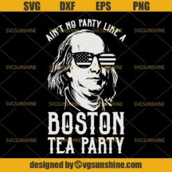 Aint No Party Like A Boston Tea Party SVG, Sunglasses American Flag SVG