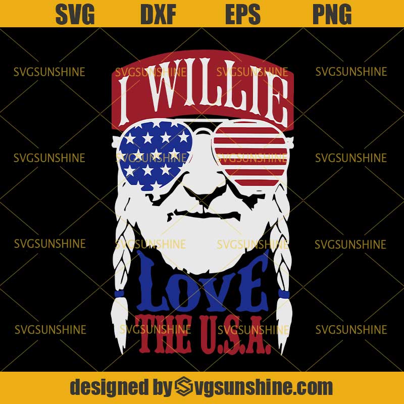 Download I Willie Love The USA SVG, Willie Nelson 4th of July SVG ...