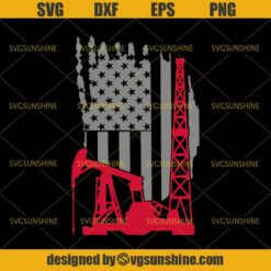 Oilfield Flag SVG, Oilfield Patriotic SVG, American Flag SVG, 4th of July SVG