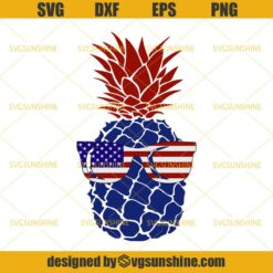 Pineapple 4th of July SVG, Pineapple SVG, Merica Sunglasses SVG, Fourth of July SVG, Independence Day SVG