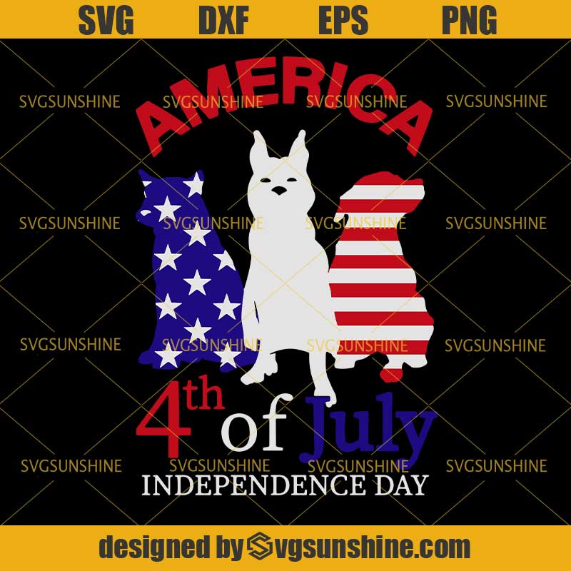 4th of July SVG, America Dogs SVG, USA Flag SVG, Independence Day SVG