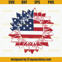Sunflower SVG, Patriotic Sunflower SVG, American Flag SVG, Fourth Of July SVG, 4th Of July SVG