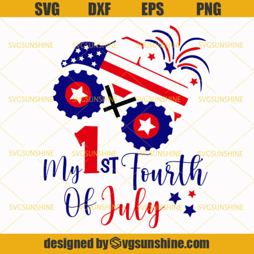 4th of July My 1st Fourth Of July SVG, Truck SVG, 4th Of July SVG, Independence Day SVG, America Patriotic SVG, American Flag SVG