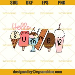 Hello Summer Ice Cream SVG, Hello Summer Popsicle SVG