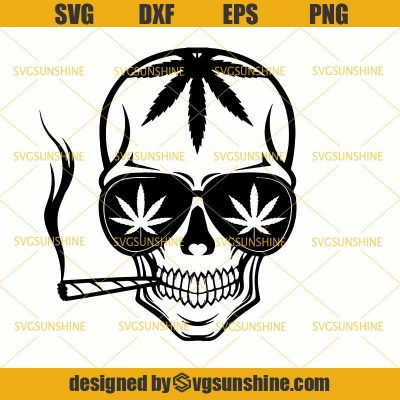 Skull Smoke Weed Cannabis Pot Head High Life Smoker Stoned Drug SVG ...