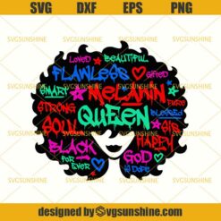 Black Queen SVG, Black Woman SVG, Black Girl Magic SVG,  Afro Woman SVG, Melanin SVG