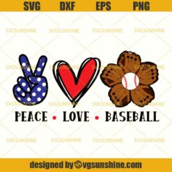 Peace Love Baseball SVG, Baseball Heart SVG, Love Baseball SVG, Baseball SVG