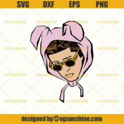 Bad Bunny Pink Sticker Rabbit SVG, Bad Bunny Rapper SVG