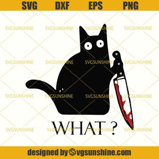 Cat What Halloween SVG DXF EPS PNG Cutting File for Cricut