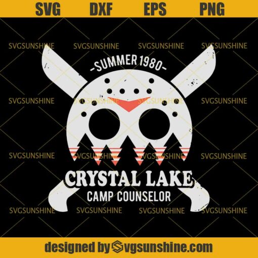 Summer 1980 Crystal Lake Camp Counselor SVG, Friday 13th Jason Voorhees Halloween SVG DXF EPS PNG Cutting File for Cricut