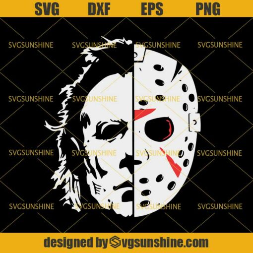 Jason Voorhees Michael Myers SVG DXF EPS PNG Cutting File for Cricut, Jason Mask SVG, Myers SVG, Horror Movies SVG, Halloween SVG